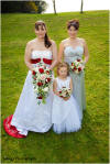 Red pink and white weddding flowers