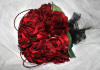 silk red rose handtied bride's bouquet