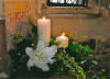 candles on window at Berkeley Castle