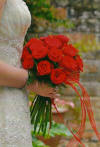 Red rose bride's handtied bouquet